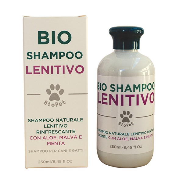 Bio Shampoo Naturale Lenitivo per Cani e Gatti con Aloe, Malva e Menta – BIOPET
